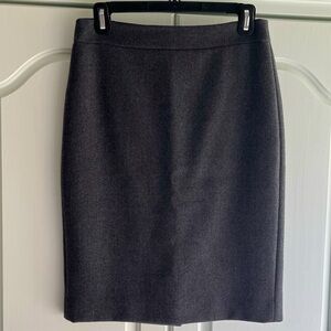 NWOT J.Crew Womens No. 2 100% Wool Pencil Skirt Charcoal Gray Minimal Classic 2
